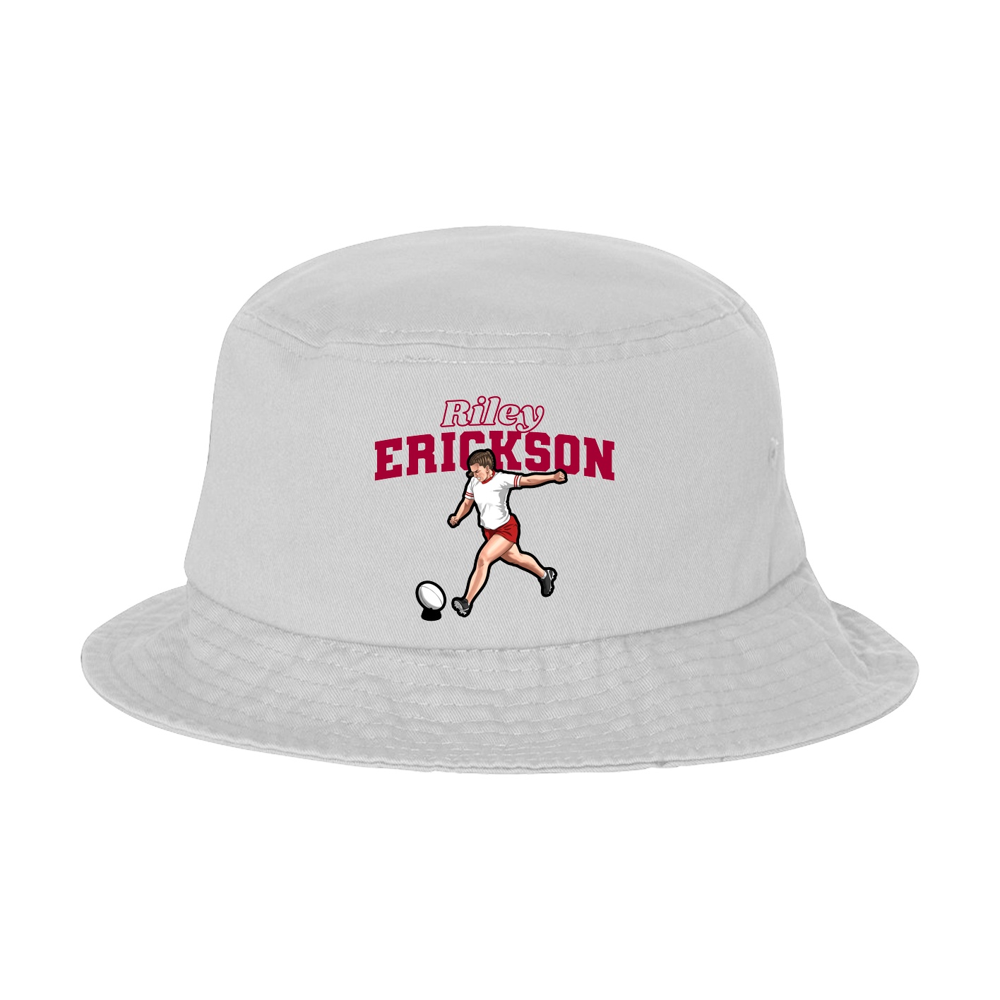 Bucket Cap — Name Arch in White