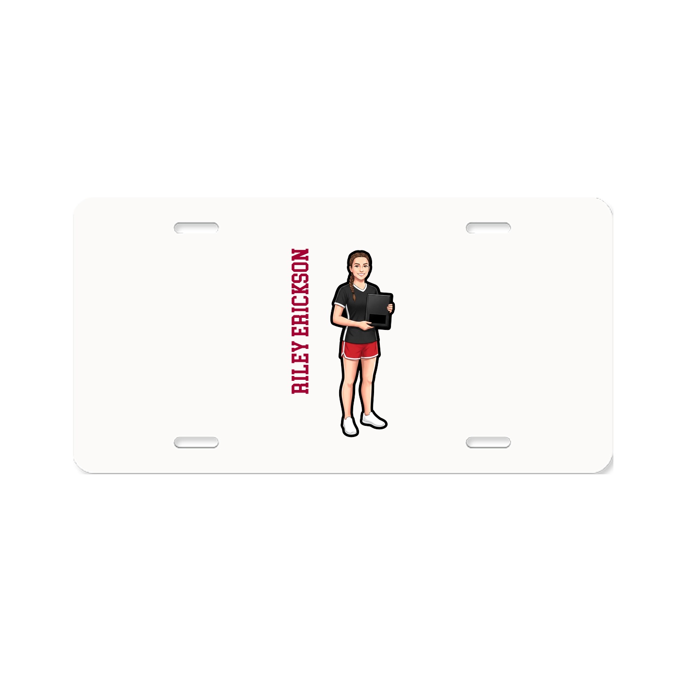 License Plate — Name Vertical in Classic