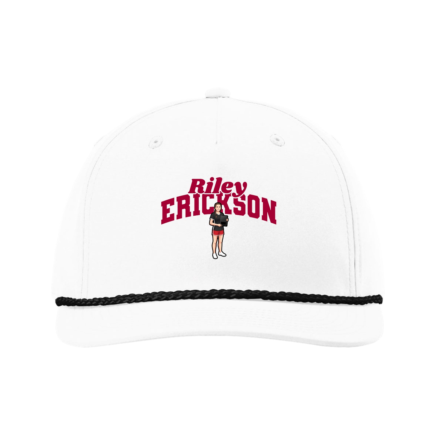 Five-Panel Classic Rope Cap — Signature Arch in White
