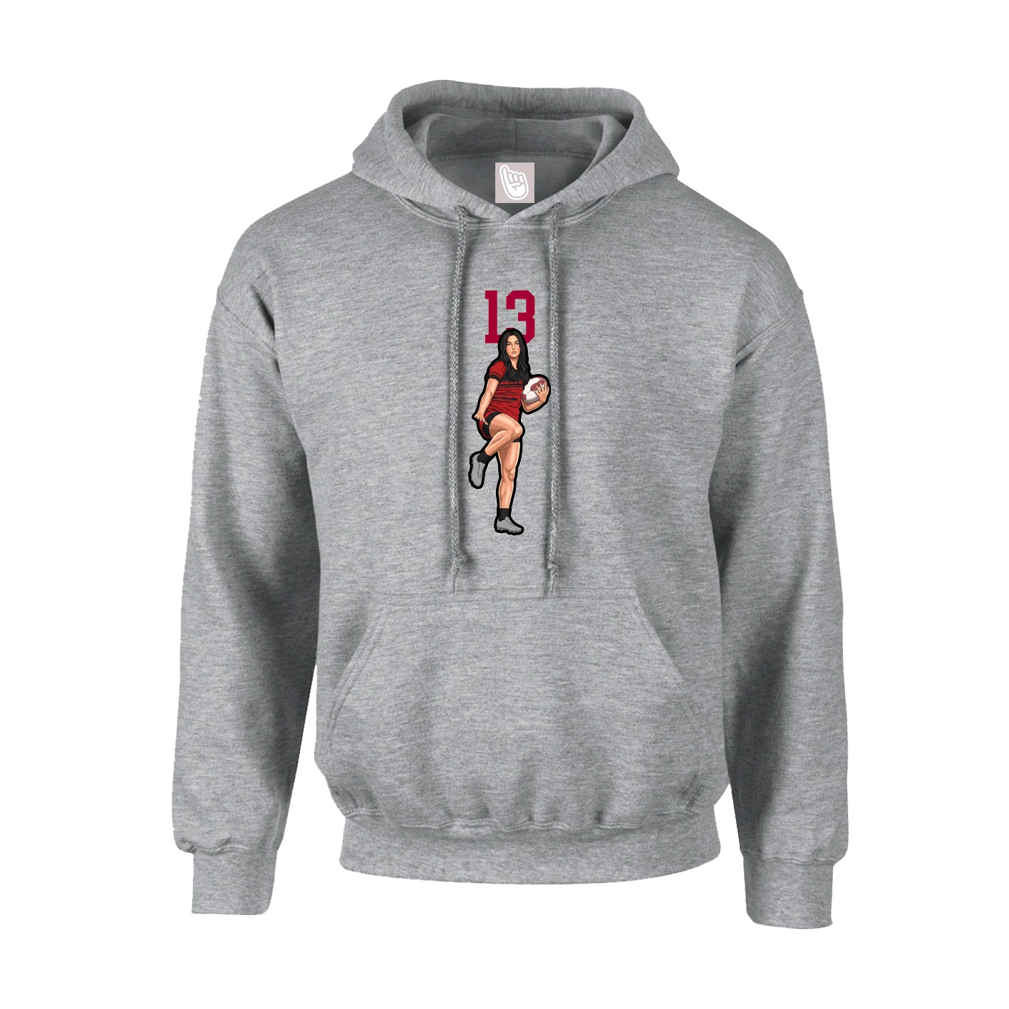 Hoodie — Number Top in Grey