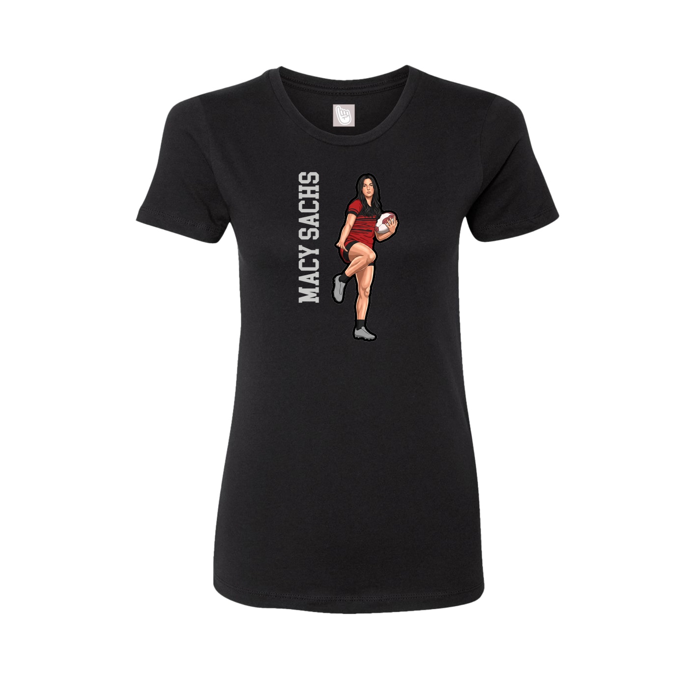 Womens Tee — Name Vertical in Black