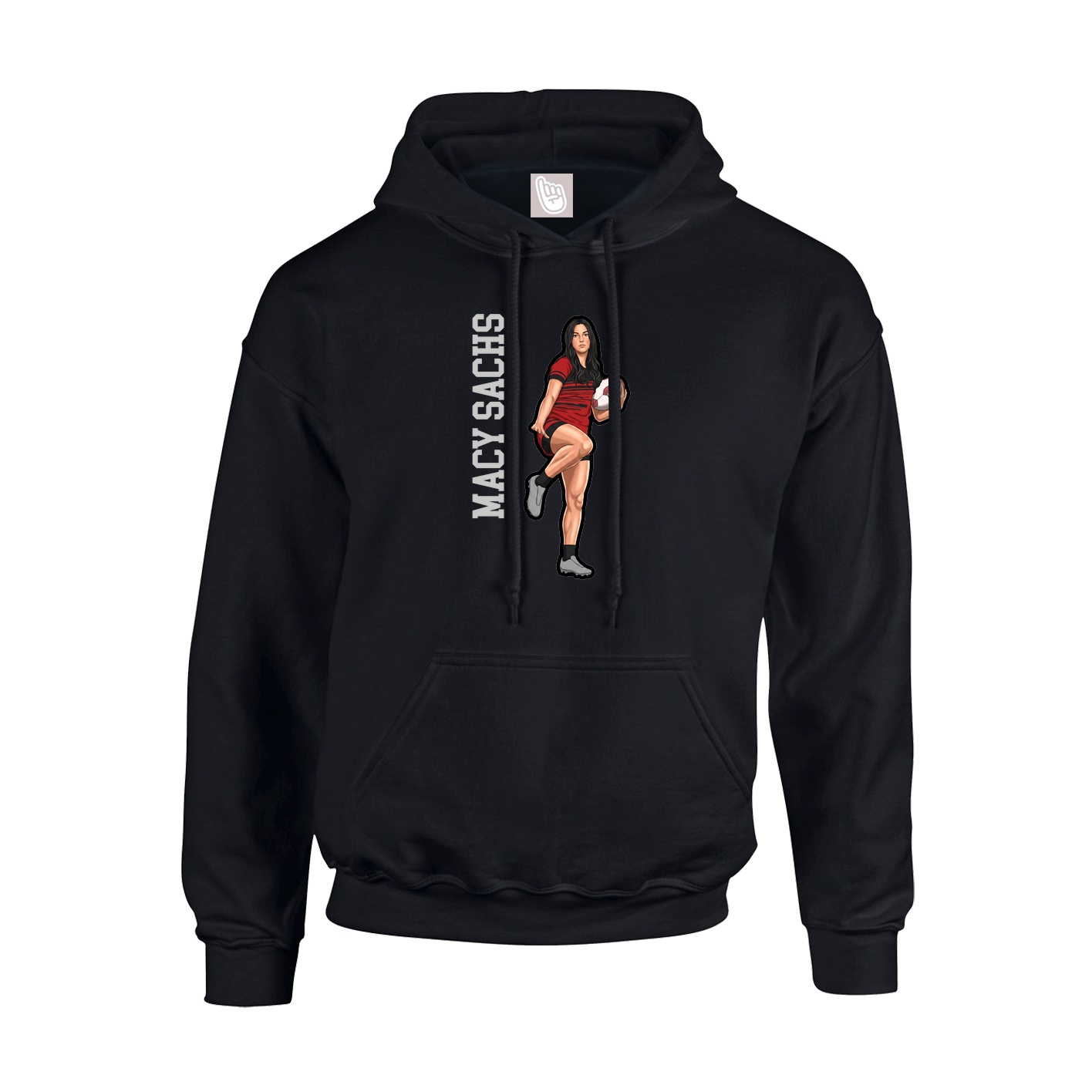 Youth Hoodie — Name Vertical in Black
