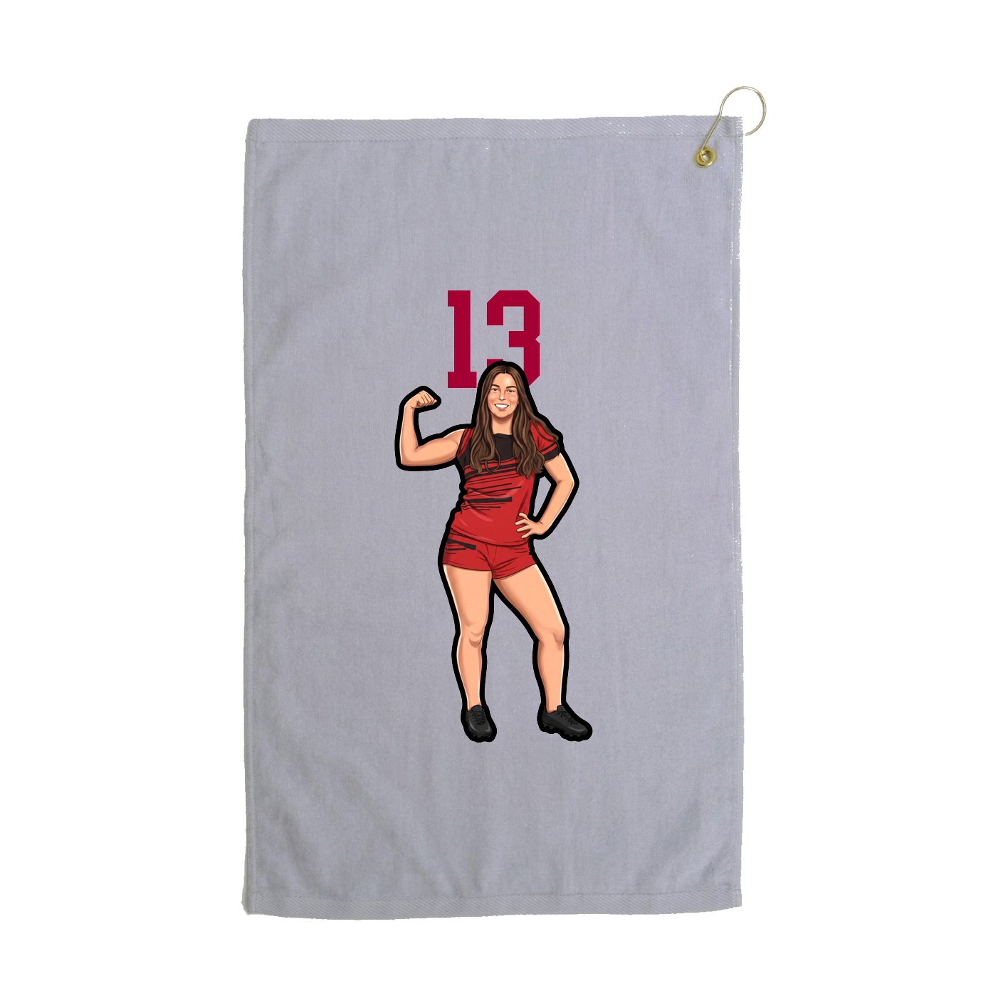 Golf Towel — Number Top in Grey