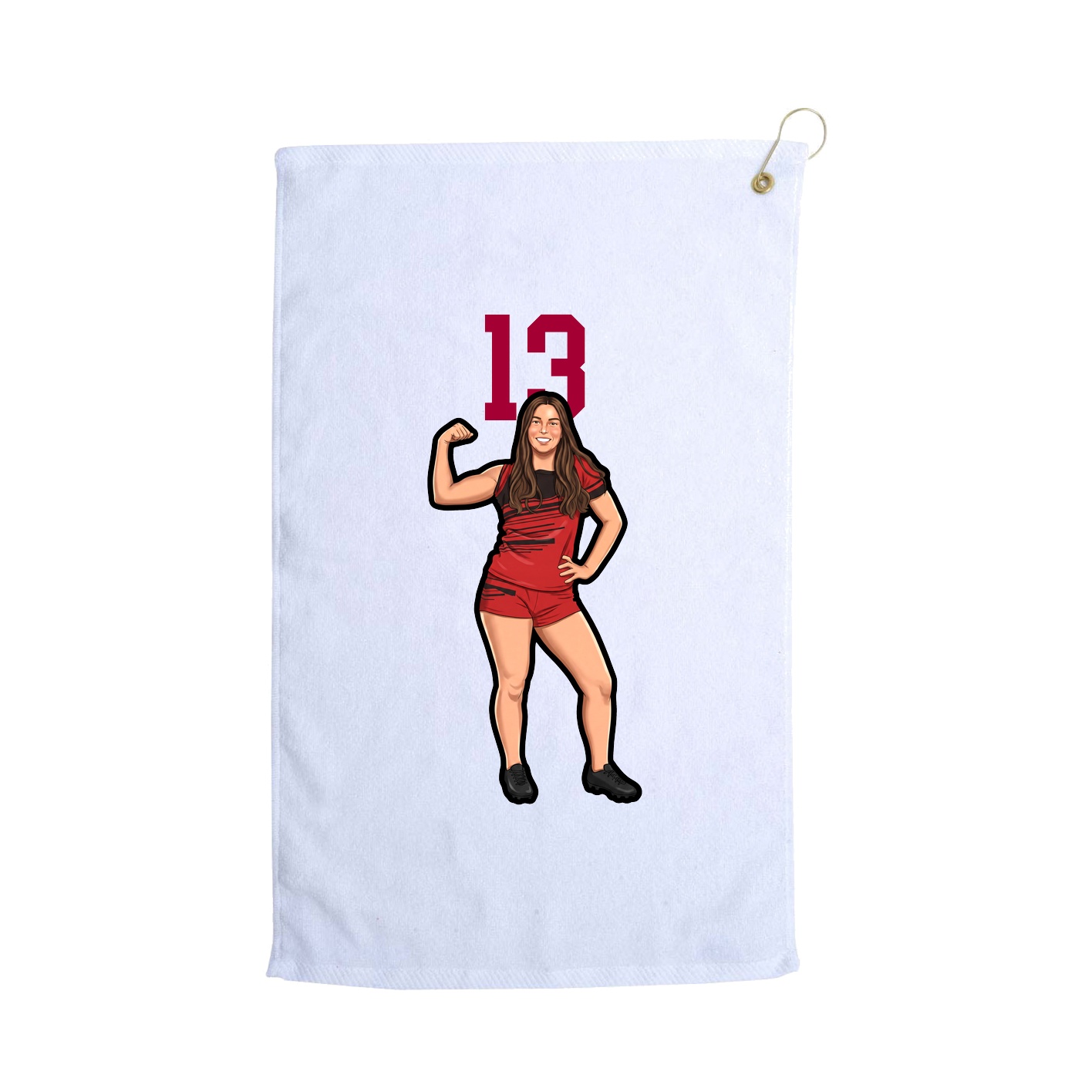 Golf Towel — Number Top in White