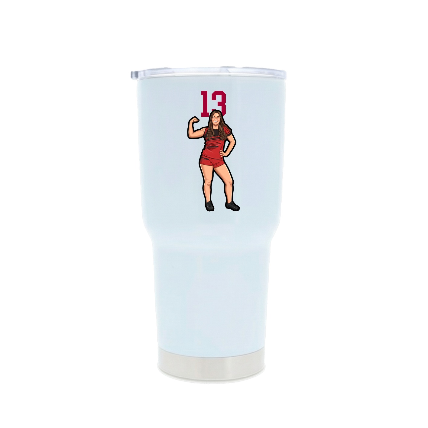 30oz Stainless Steel Tumbler — Number Top in White