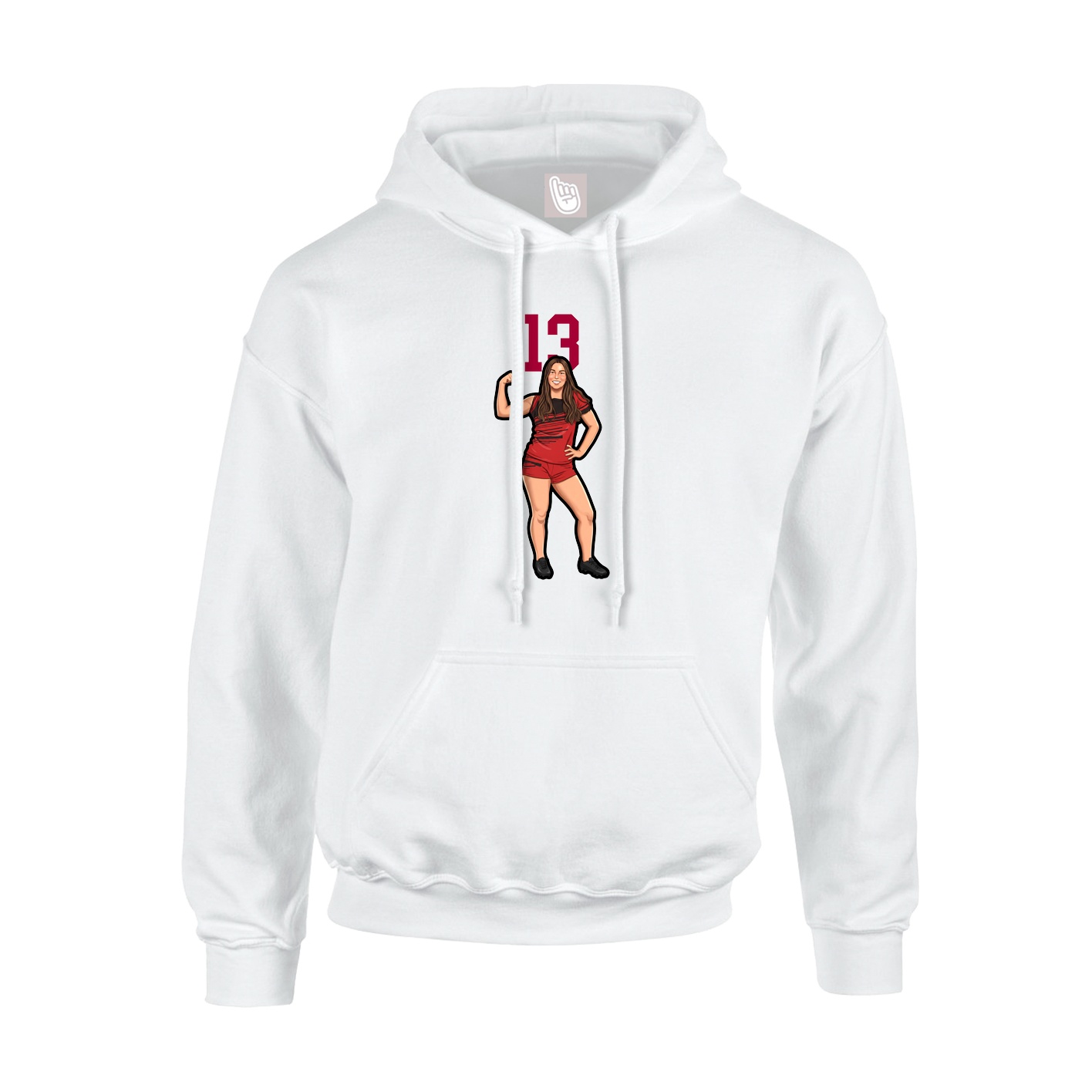 Youth Hoodie — Number Top in White