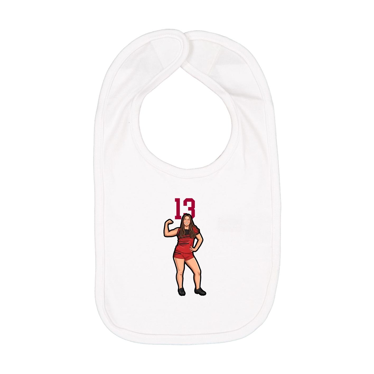 Infant Bib — Number Top in White