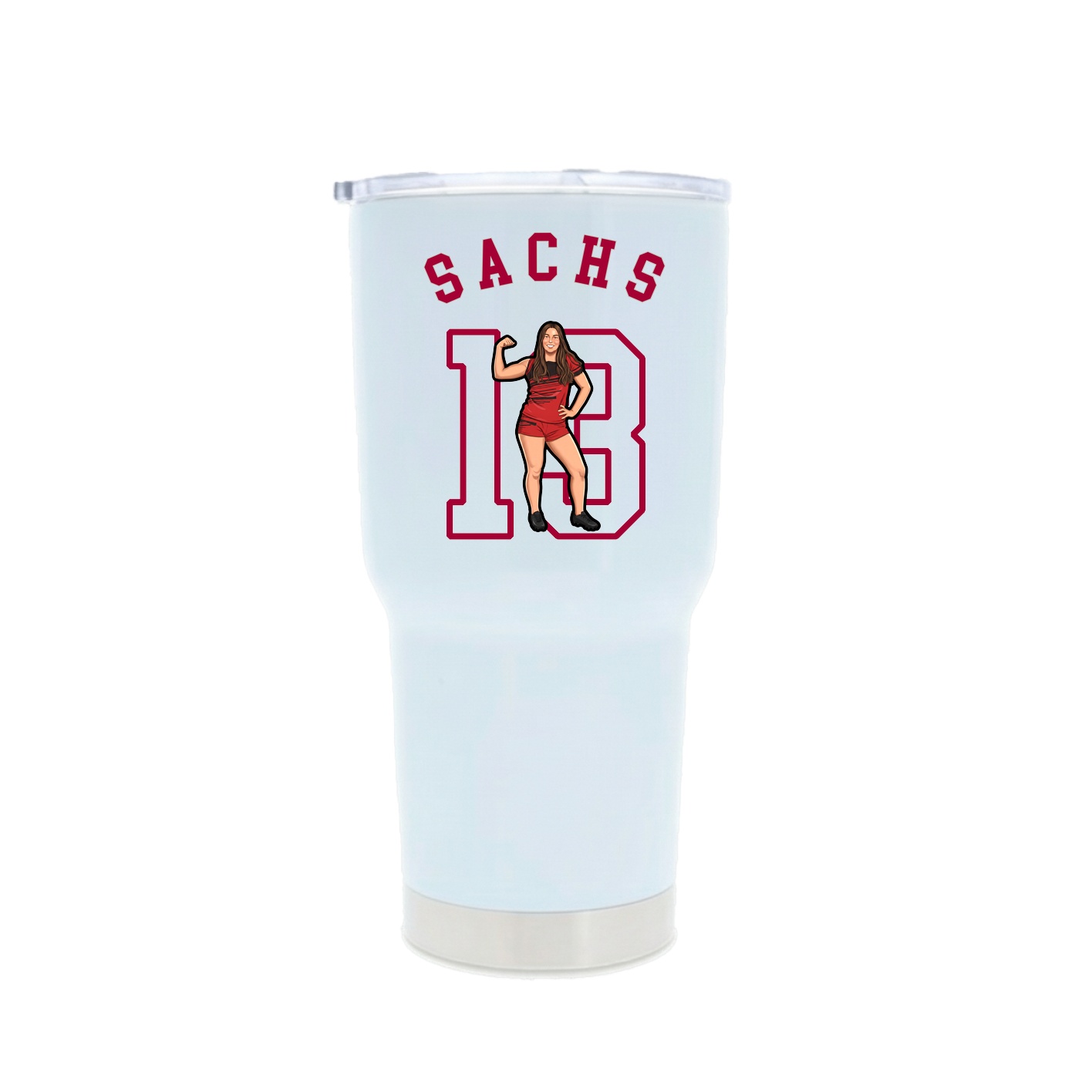 30oz Stainless Steel Tumbler — Shirsey Arch in White