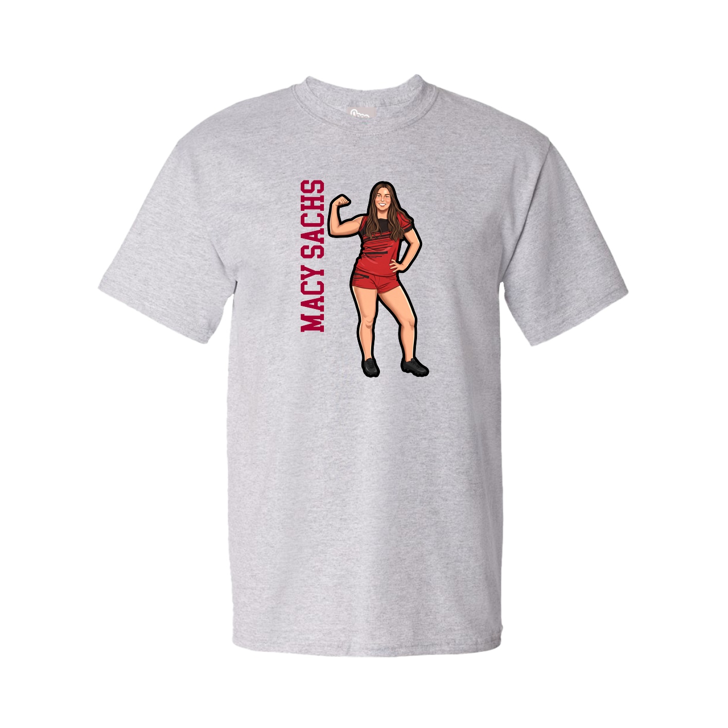 Tee — Name Vertical in Grey