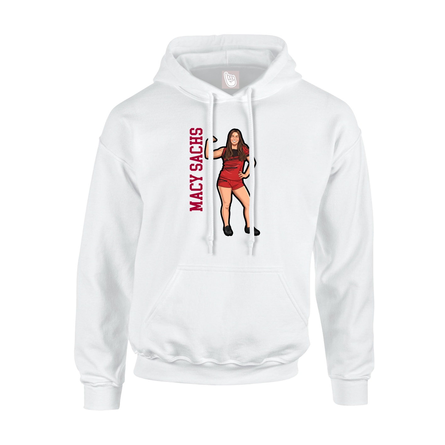 Youth Hoodie — Name Vertical in White