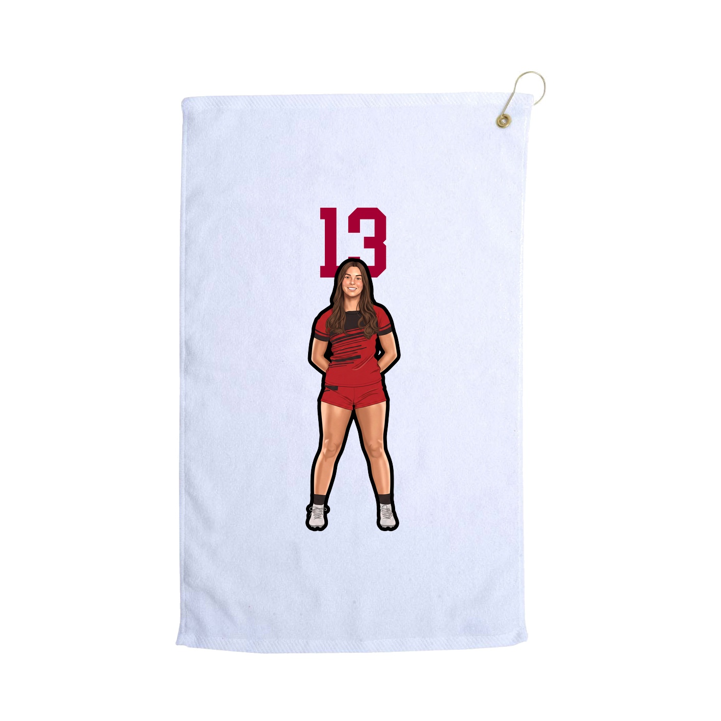 Golf Towel — Number Top in White