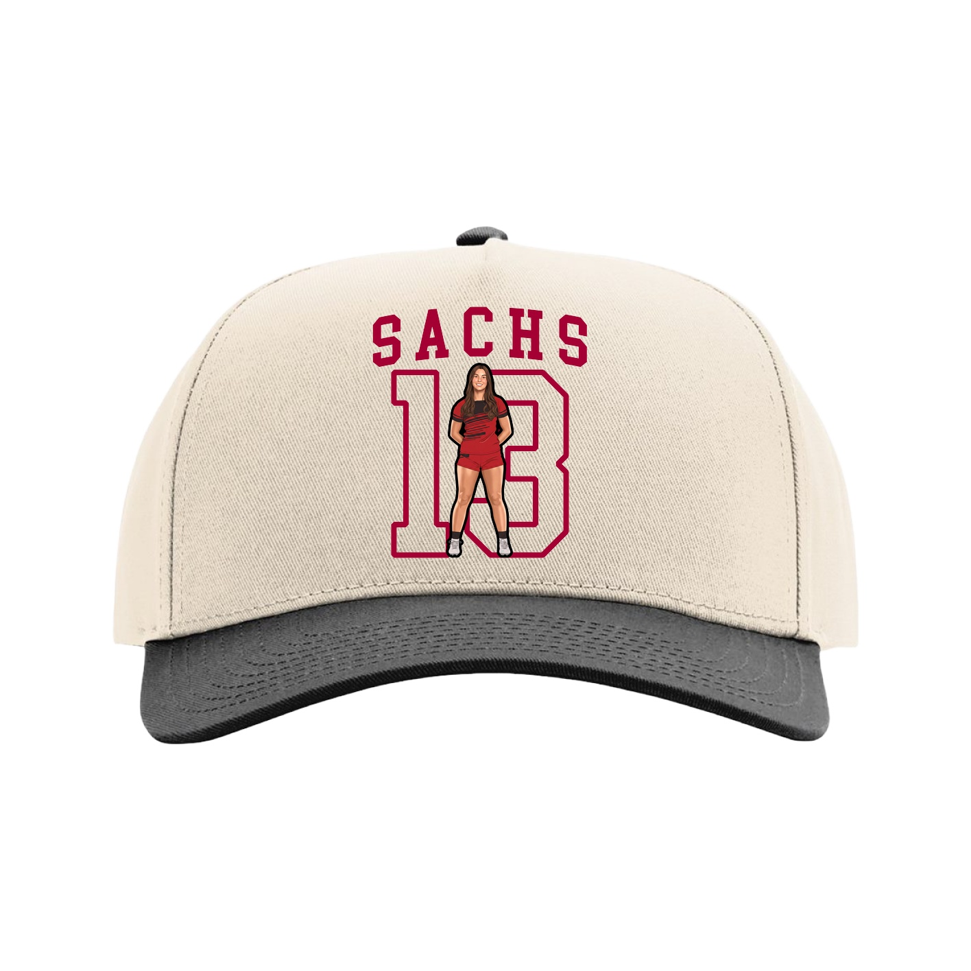 Full Fabric Five-Panel Champ Cap — Shirsey in Cream/Black