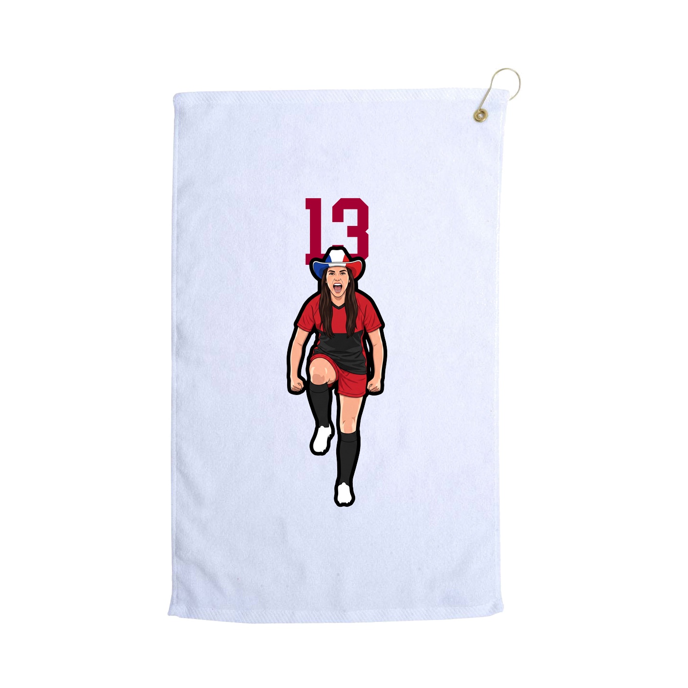 Golf Towel — Number Top in White