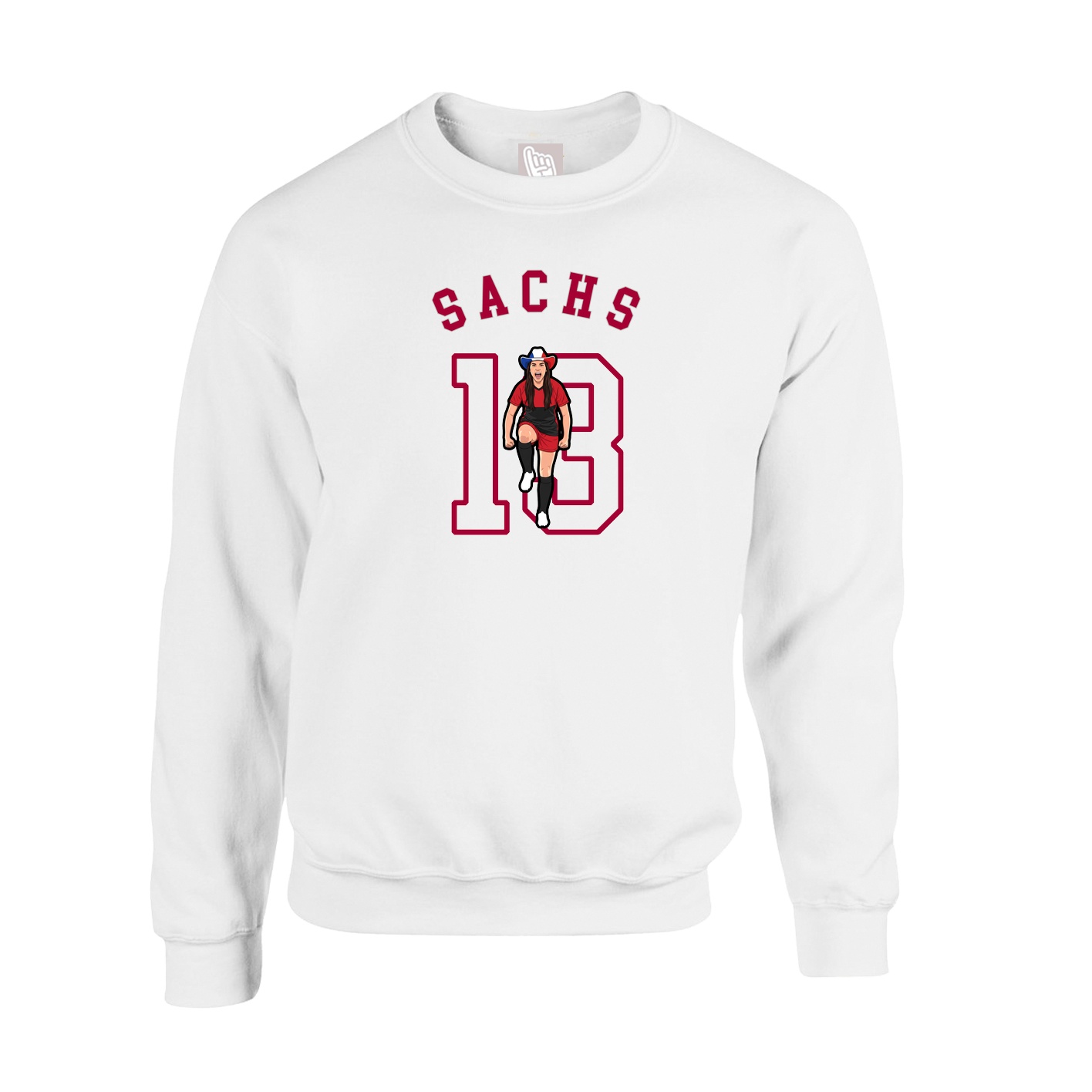 Fleece Crew — Shirsey Arch in White