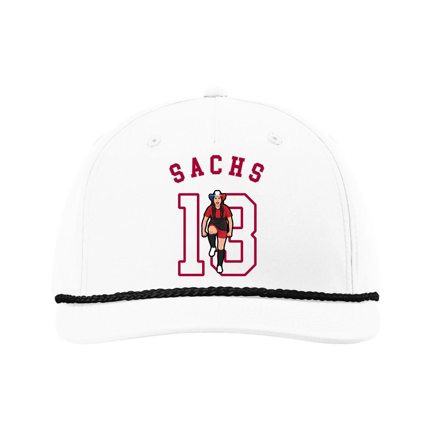 Five-Panel Classic Rope Cap — Shirsey Arch in White