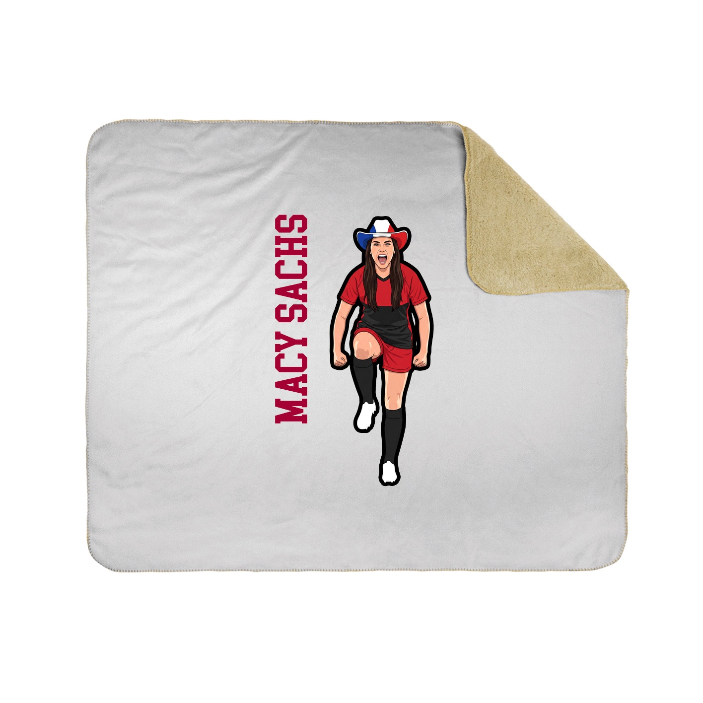 Throw Blanket — Name Vertical in White