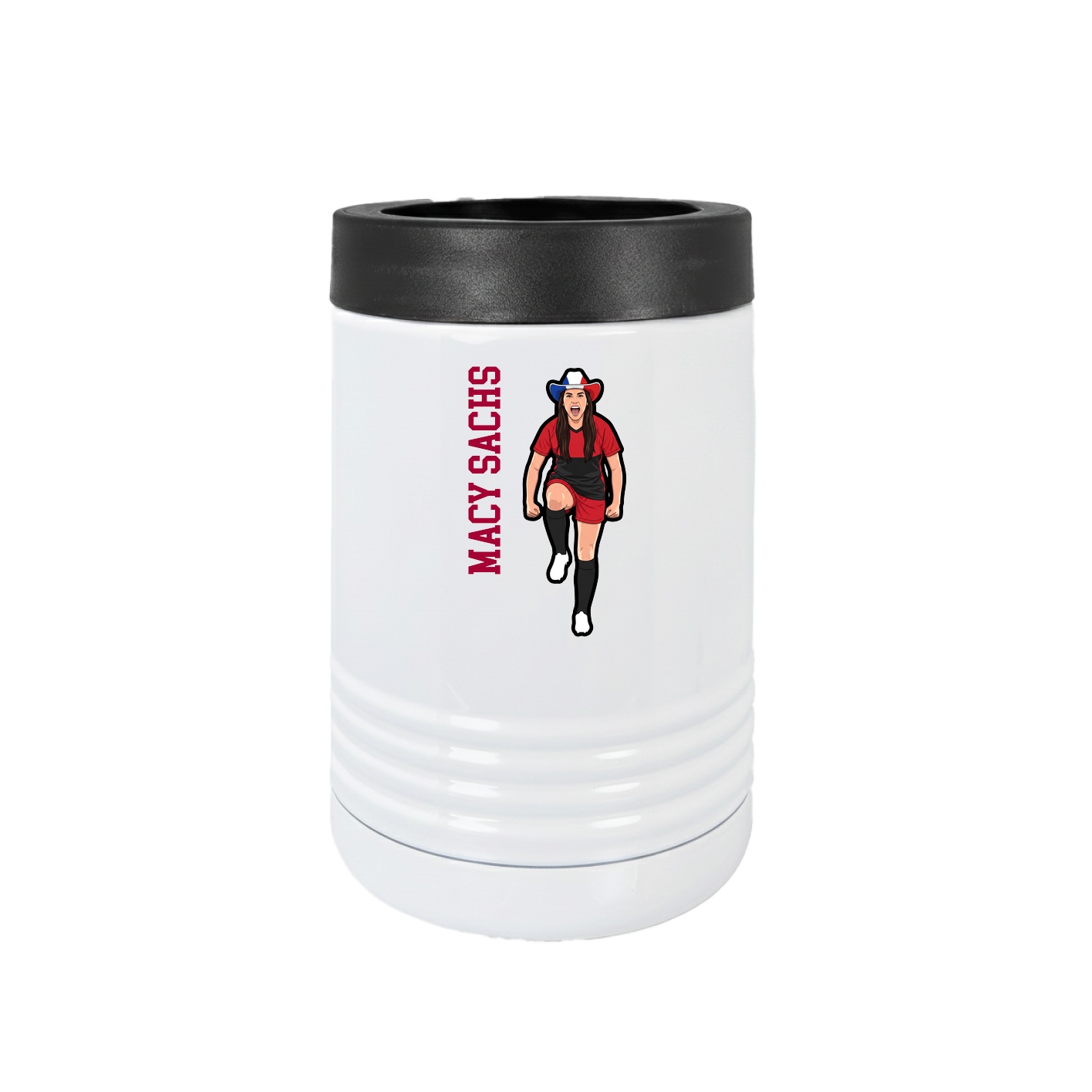 Beverage Holder — Name Vertical in White