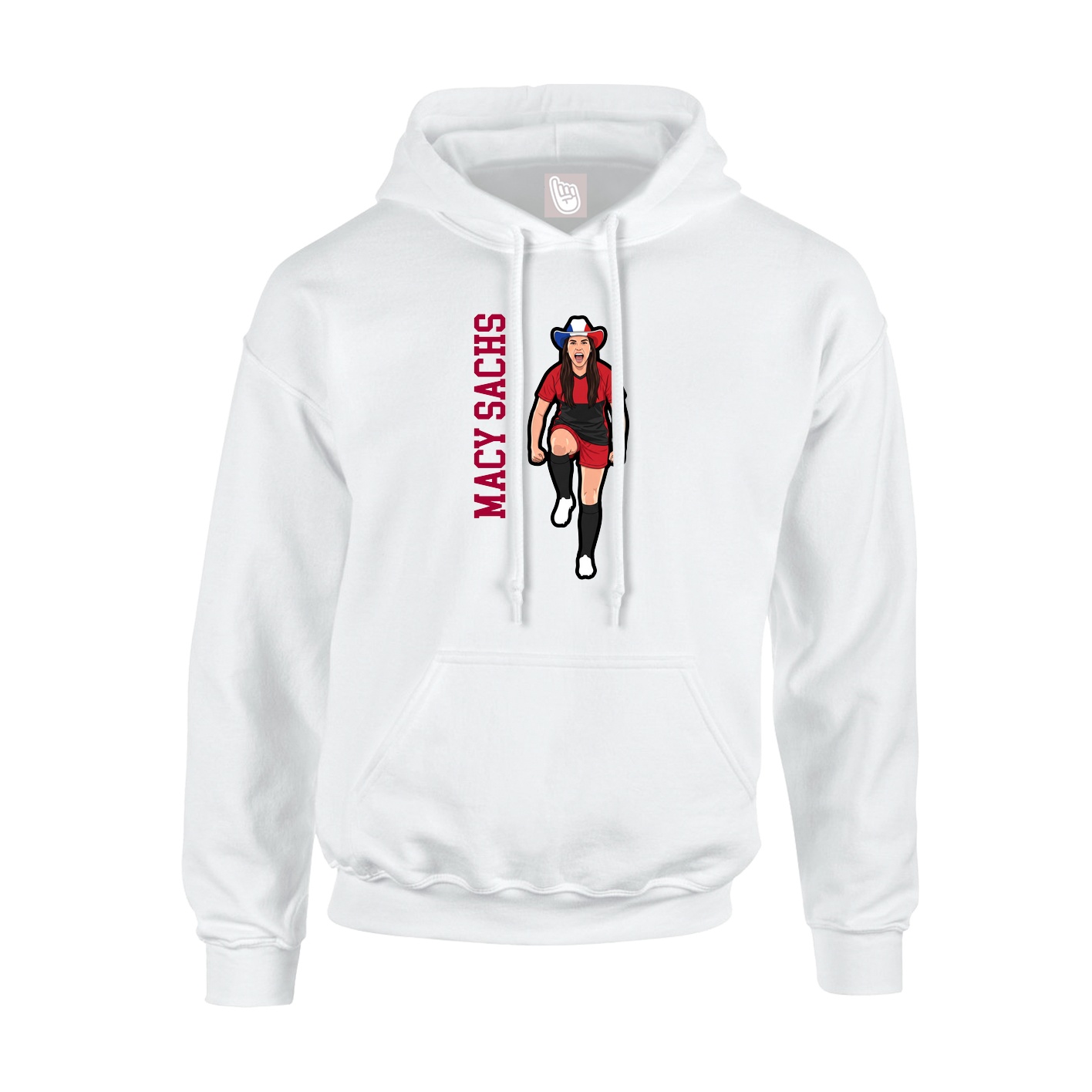 Youth Hoodie — Name Vertical in White