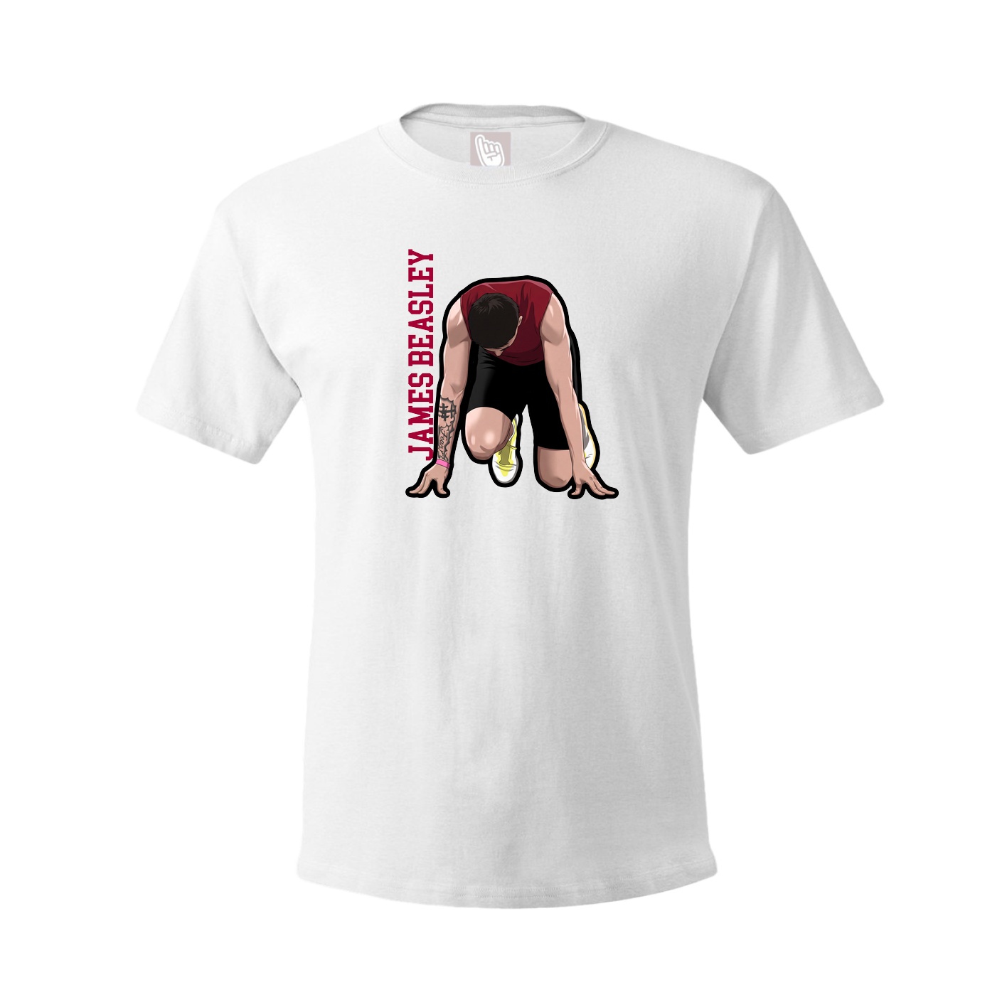 Youth Tee — Name Vertical in White