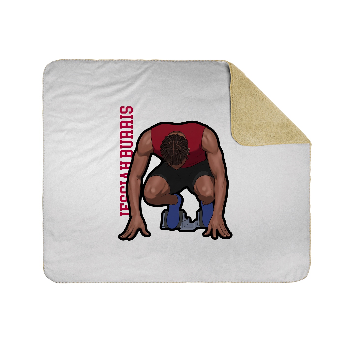 Throw Blanket — Name Vertical in White