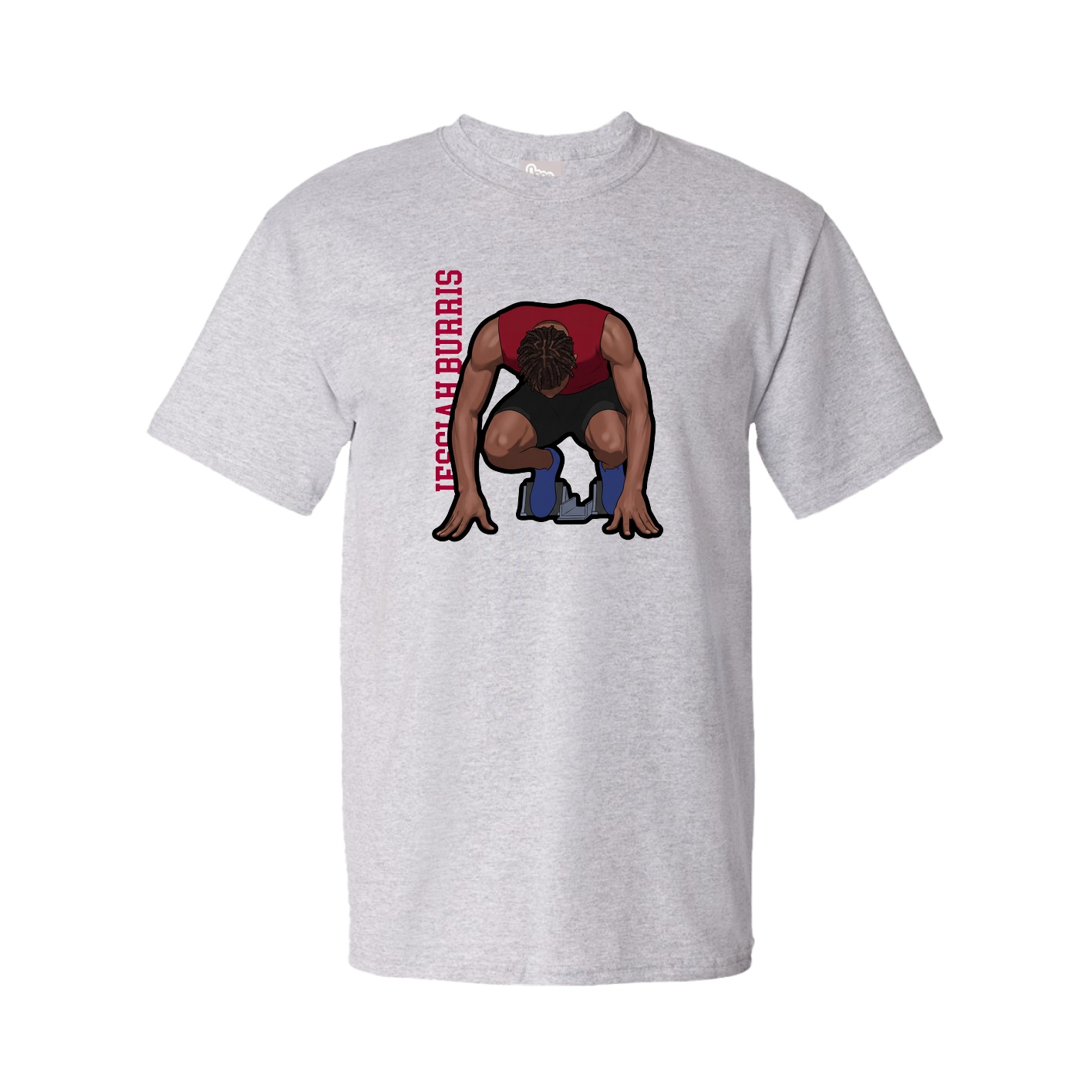 Tee — Name Vertical in Grey