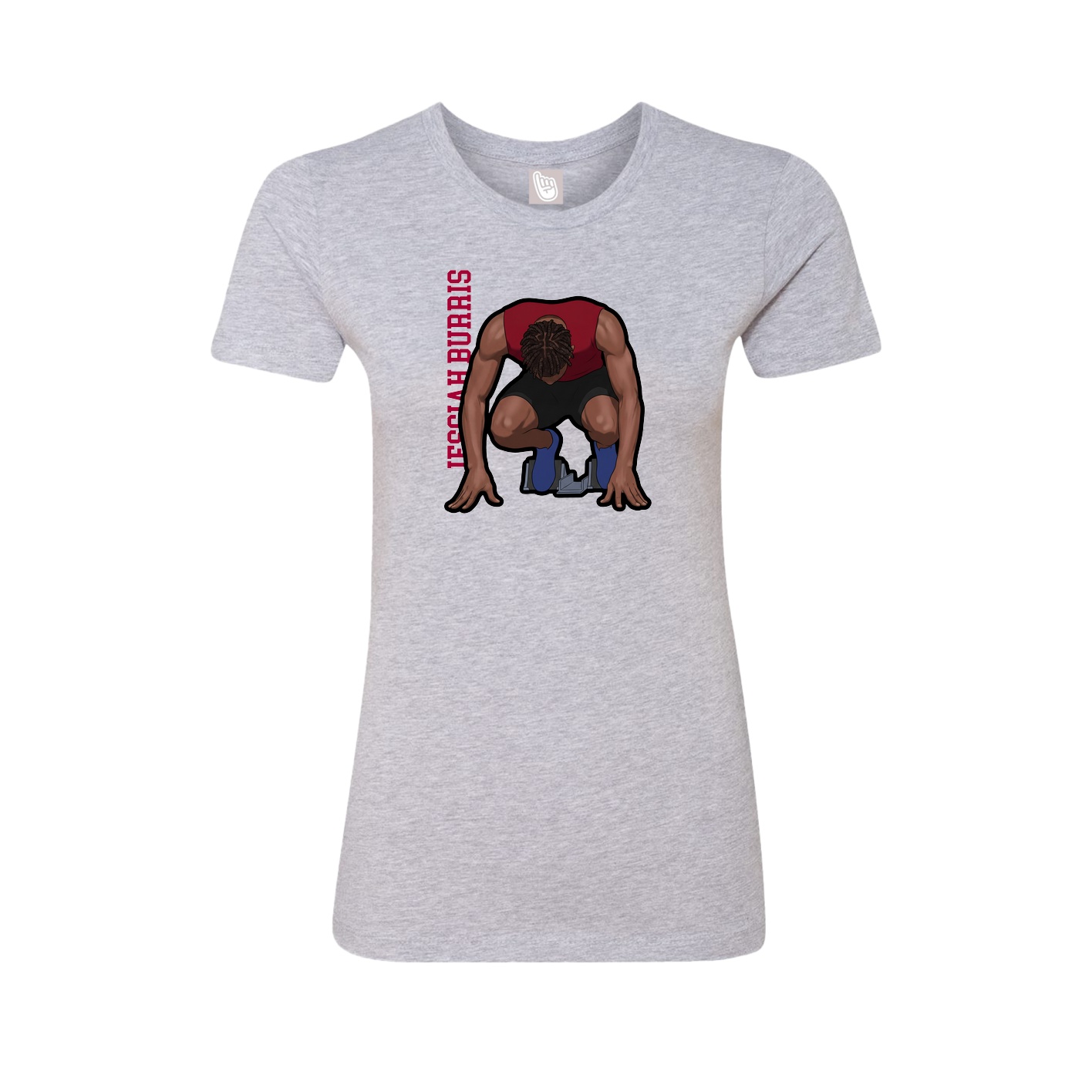 Womens Tee — Name Vertical in Grey