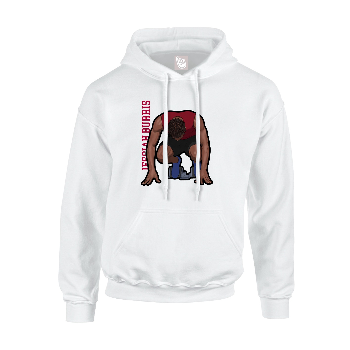 Youth Hoodie — Name Vertical in White