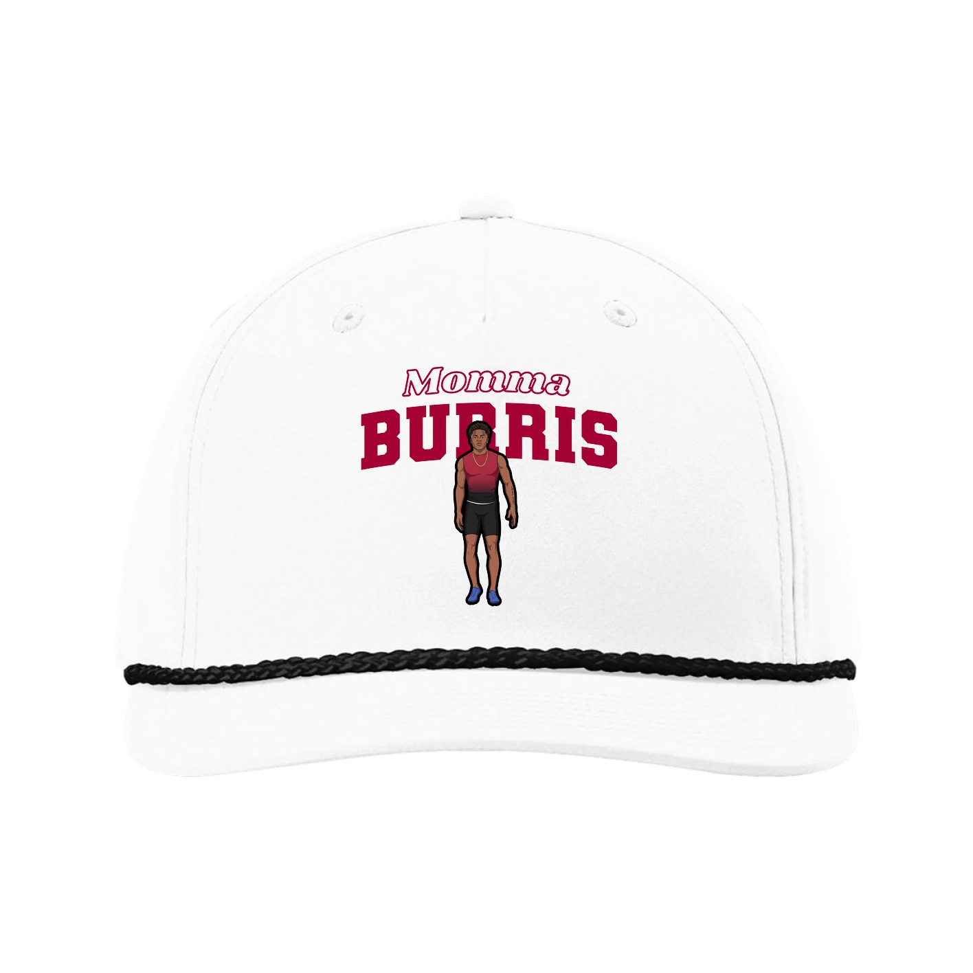 Five-Panel Classic Rope Cap — Mothers Day Block in White