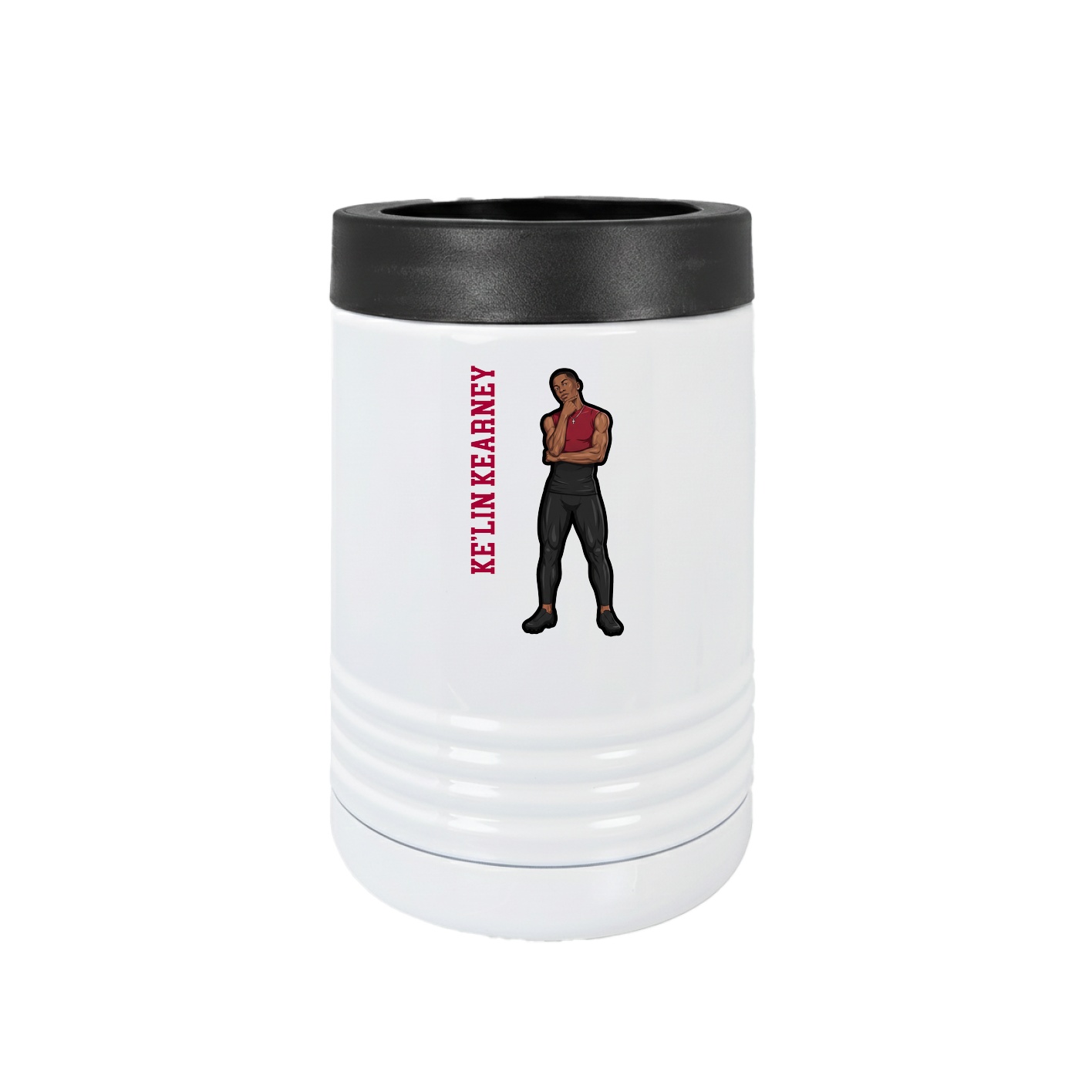Beverage Holder — Name Vertical in White