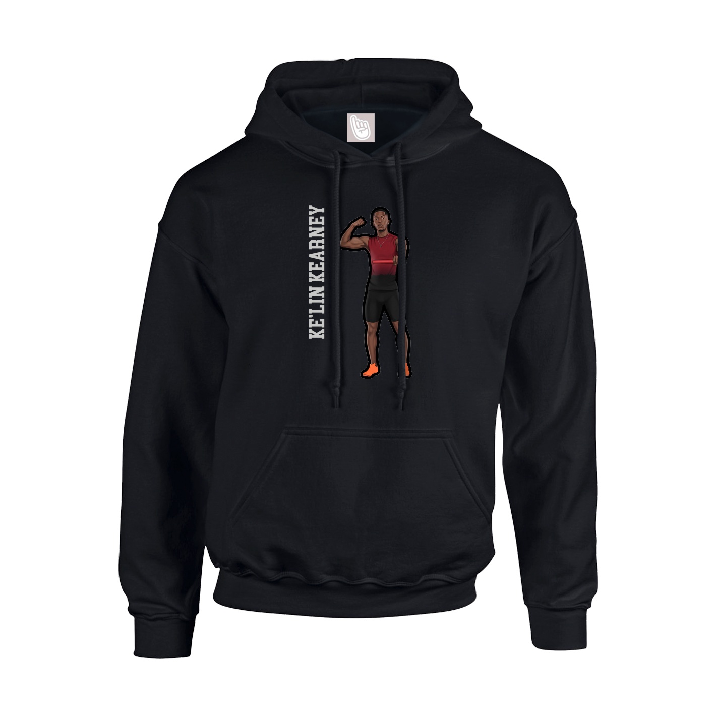 Hoodie — Name Vertical in Black