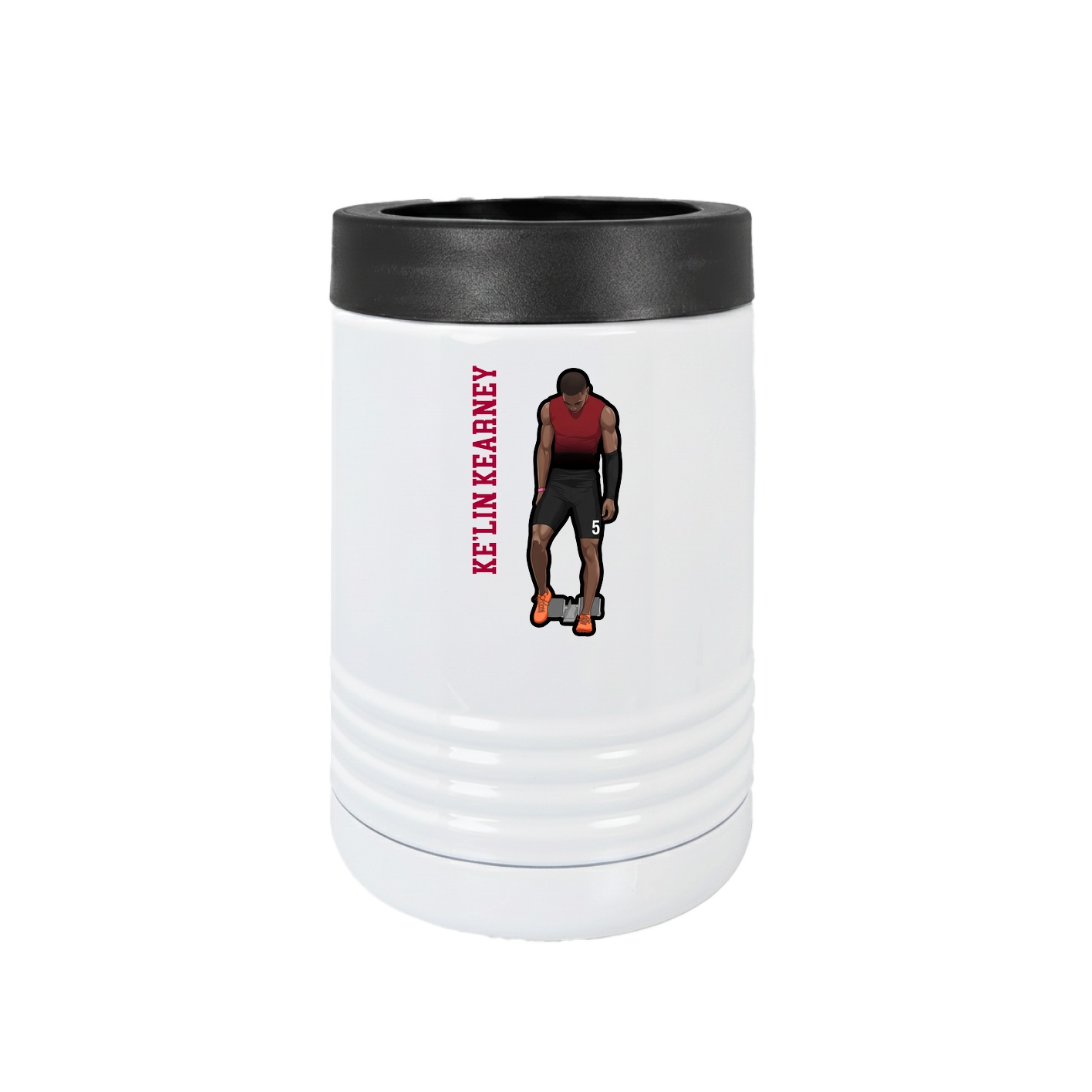 Beverage Holder — Name Vertical in White