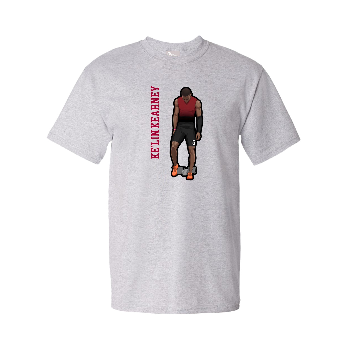 Tee — Name Vertical in Grey