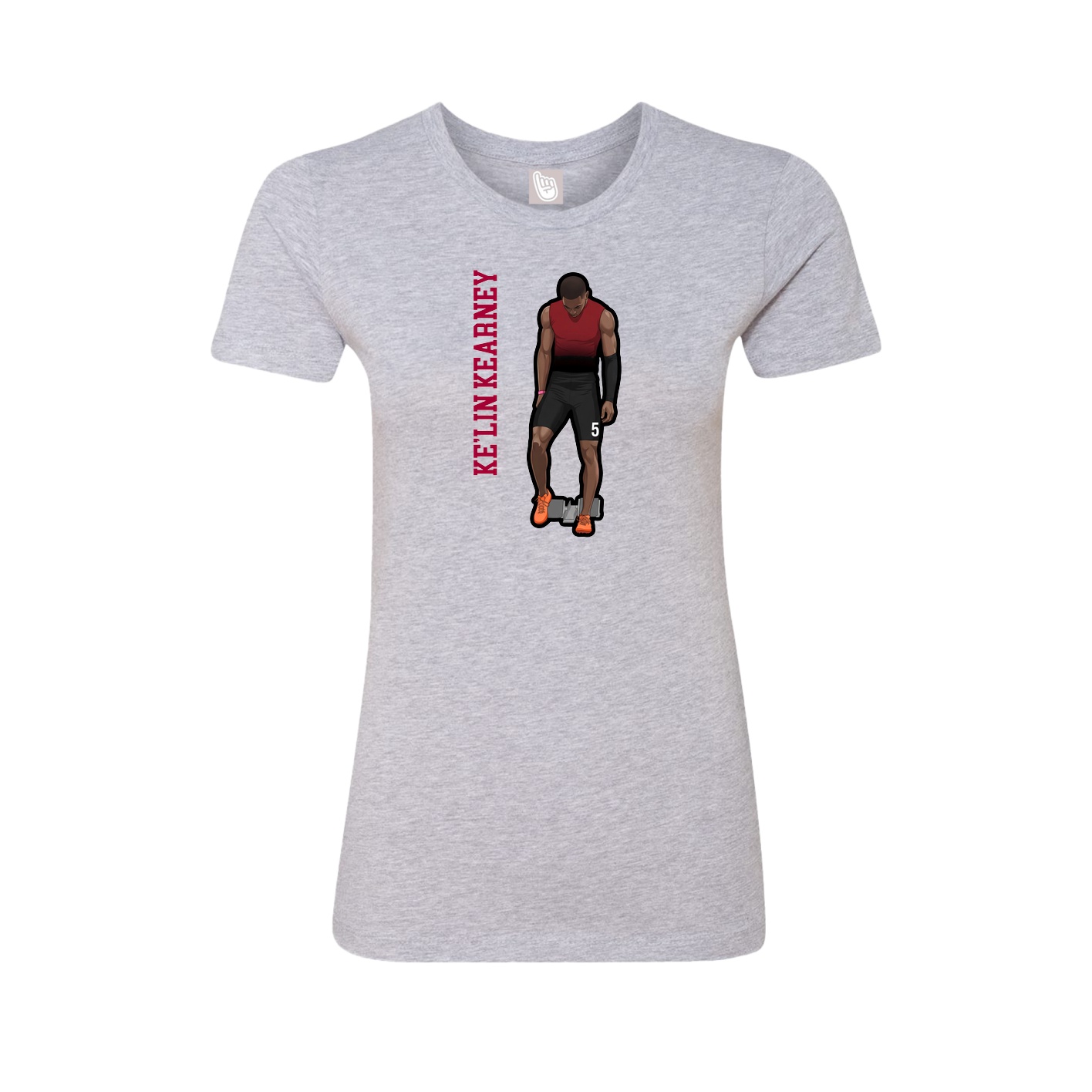 Womens Tee — Name Vertical in Grey