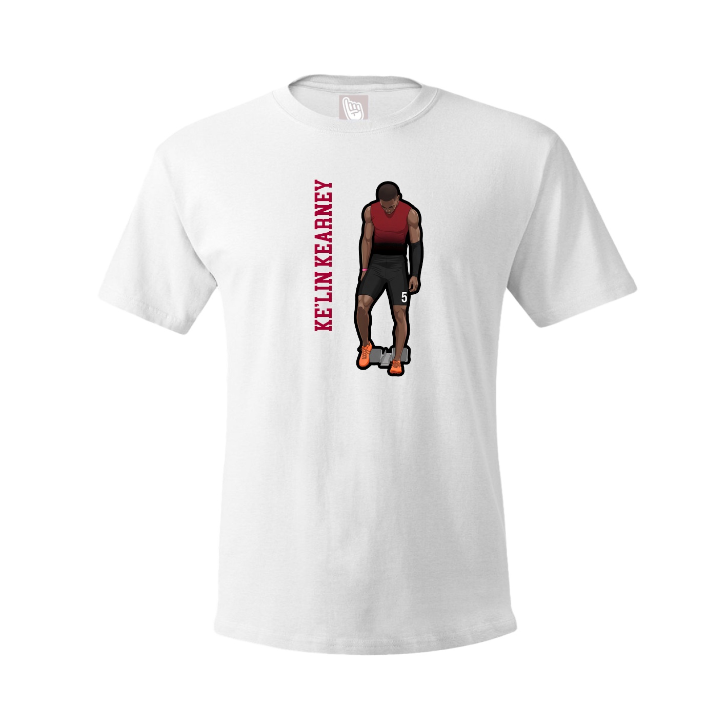 Youth Tee — Name Vertical in White