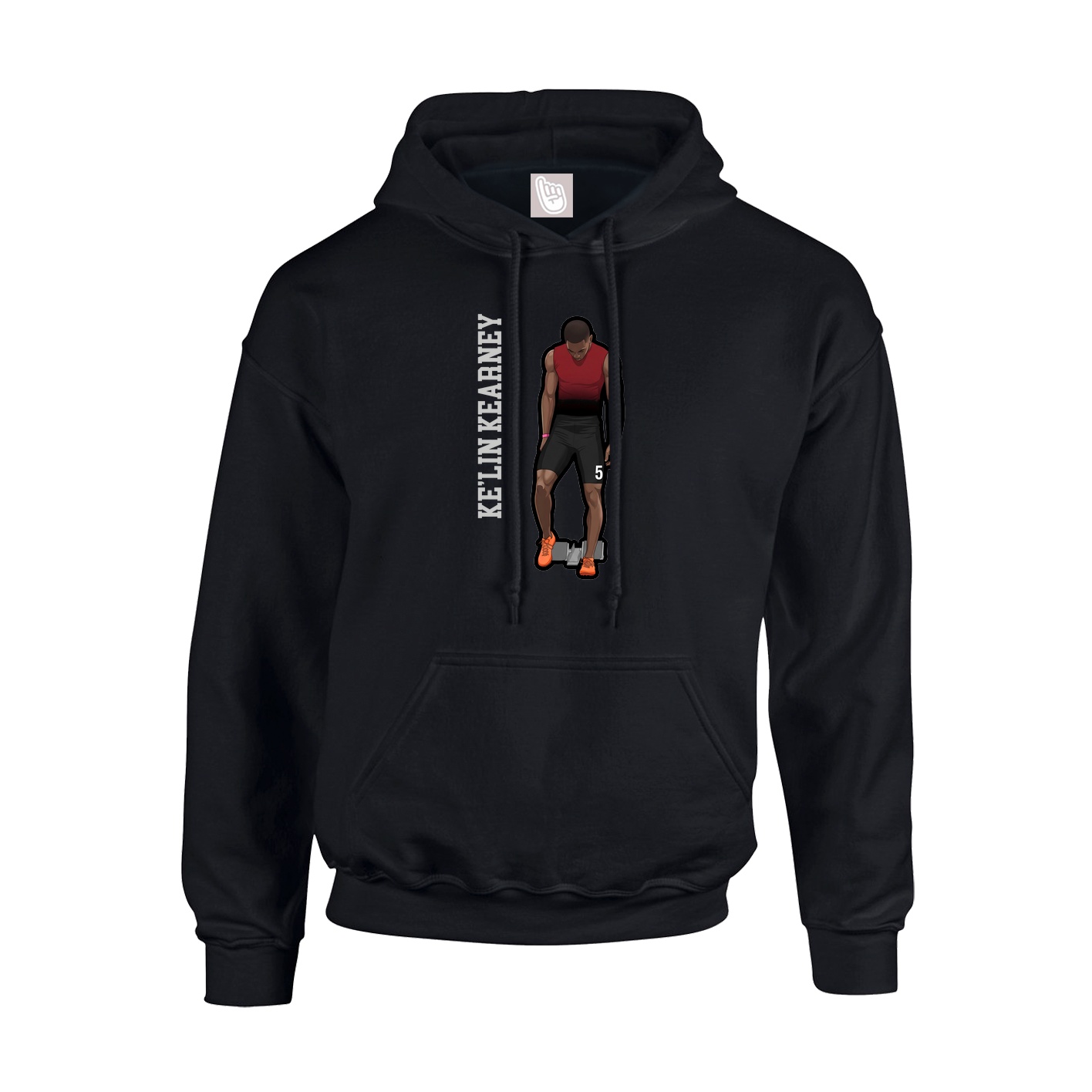 Youth Hoodie — Name Vertical in Black