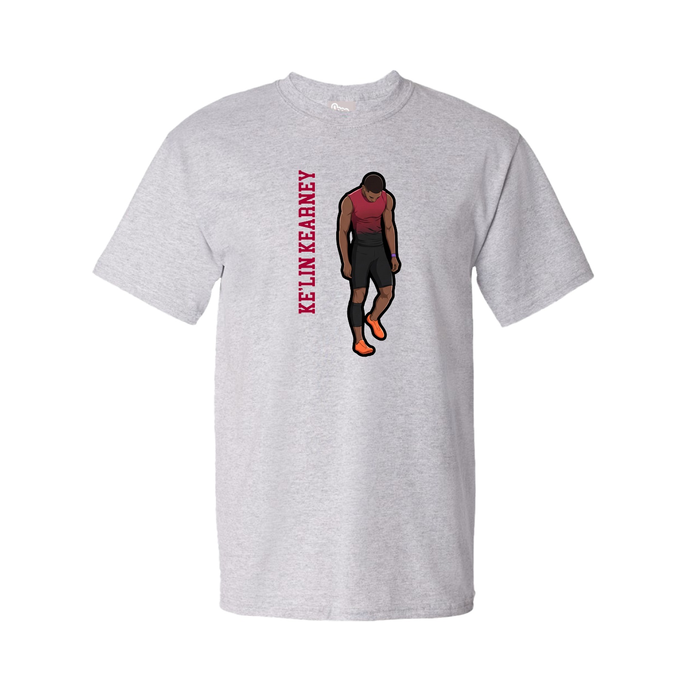 Youth Tee — Name Vertical in Grey