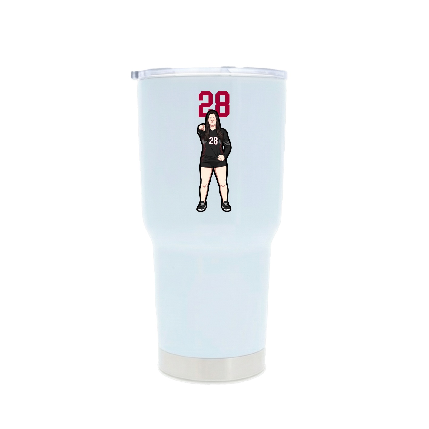 30oz Stainless Steel Tumbler — Number Top in White