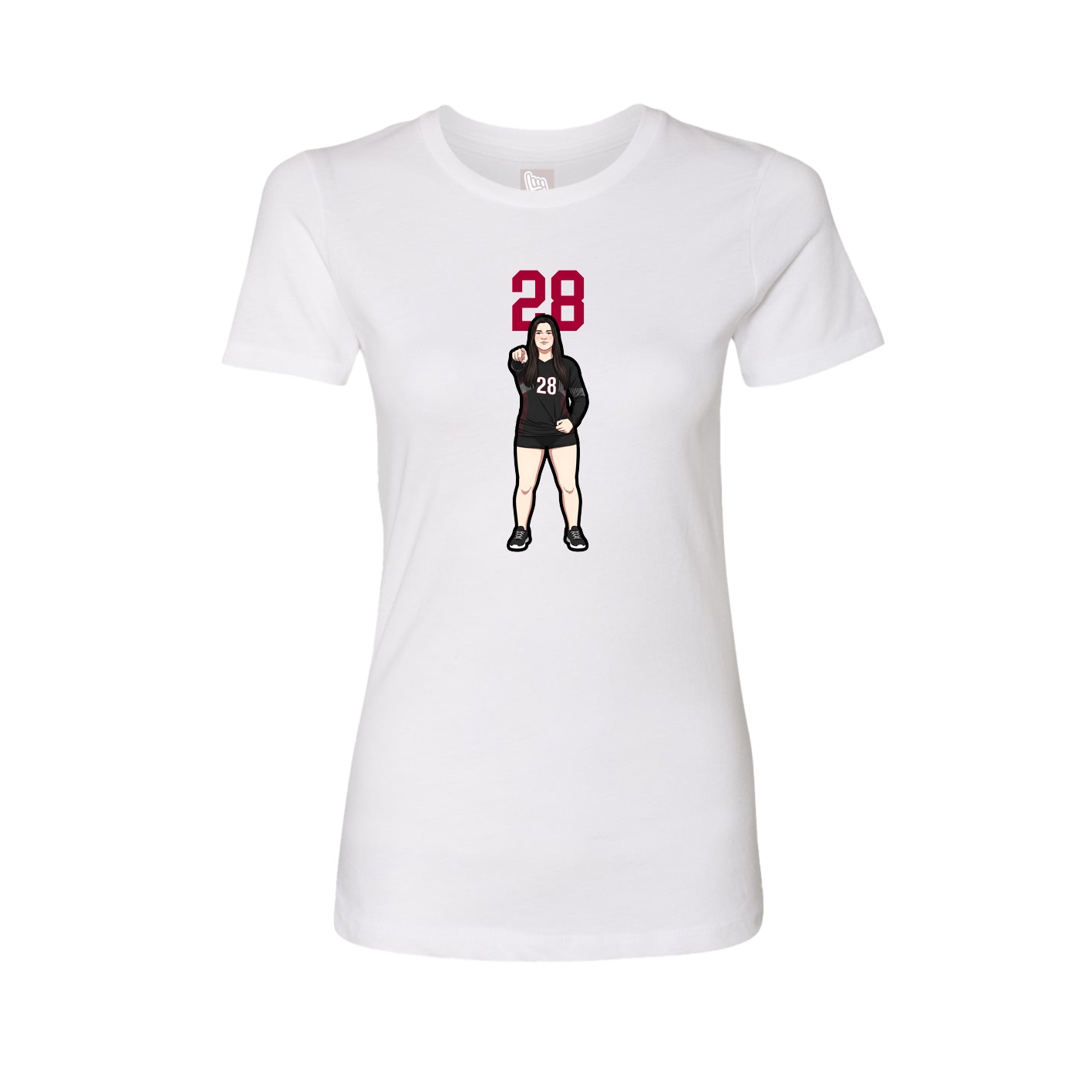 Womens Tee — Number Top in White