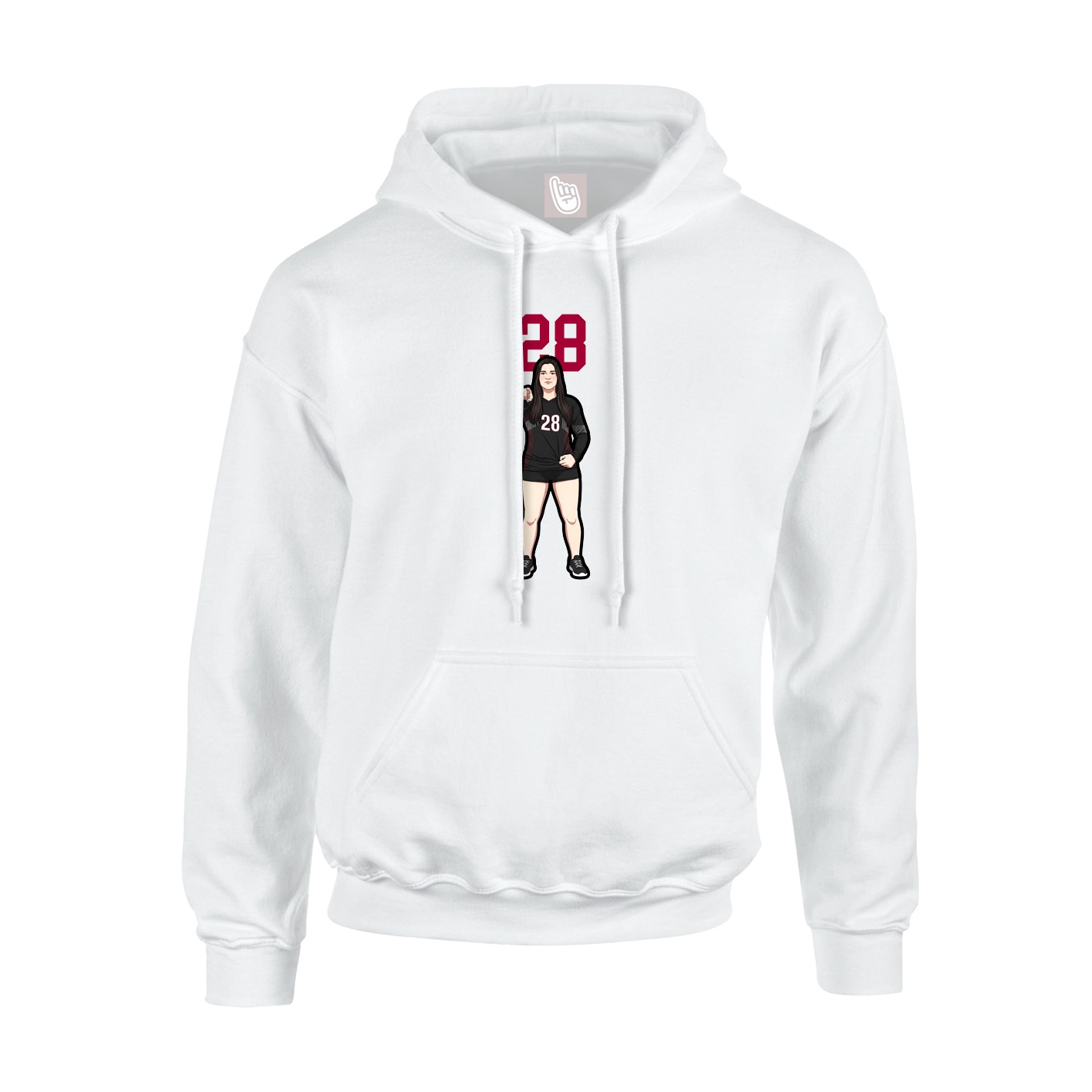Hoodie — Number Top in White