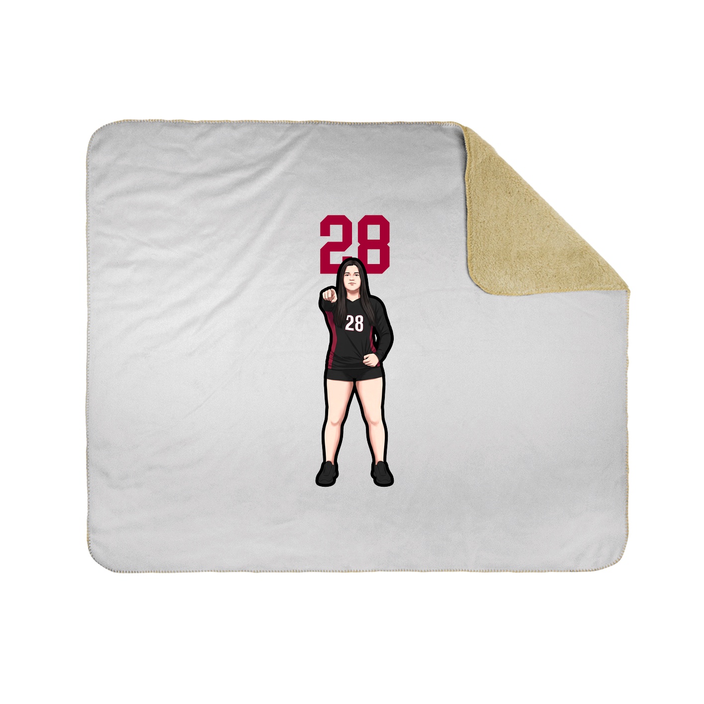 Throw Blanket — Number Top in White