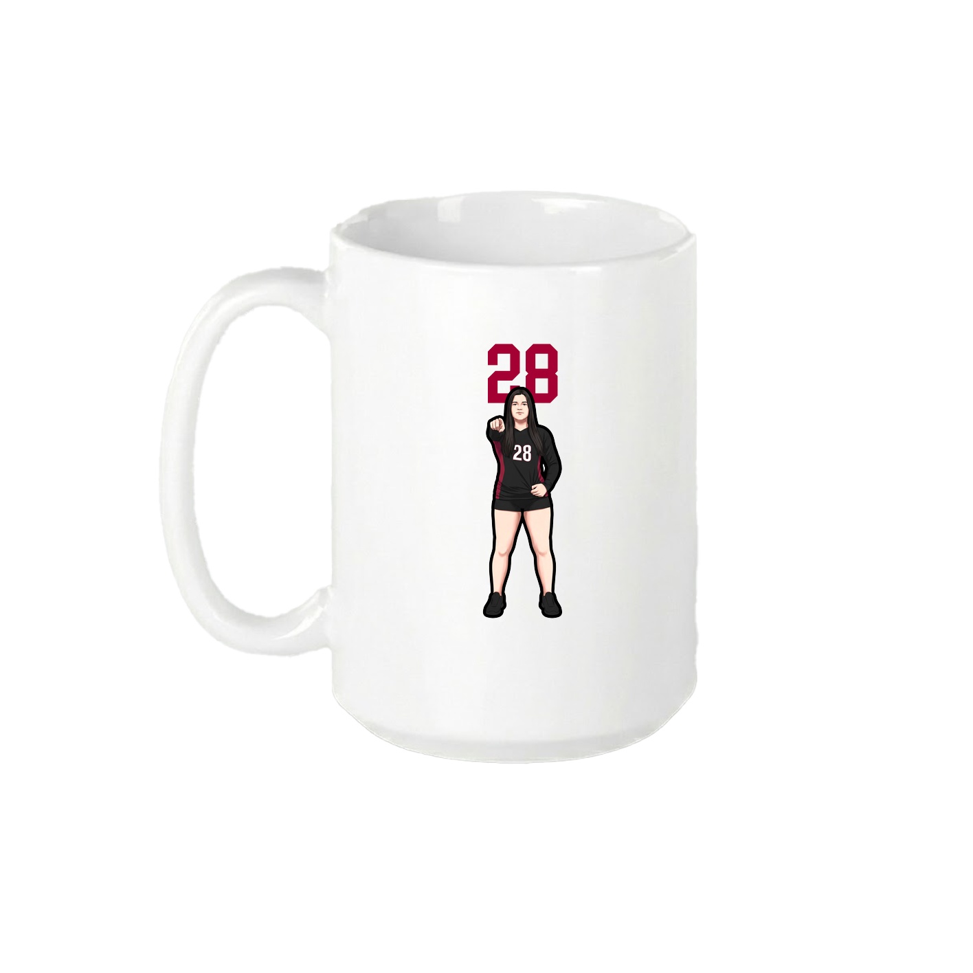 15oz Coffee Mug — Number Top in White