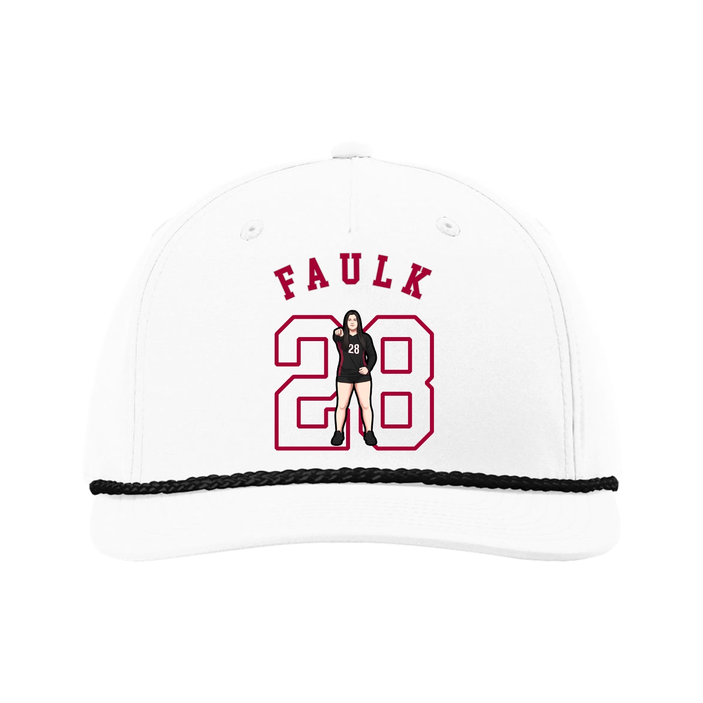 Five-Panel Classic Rope Cap — Shirsey Arch in White