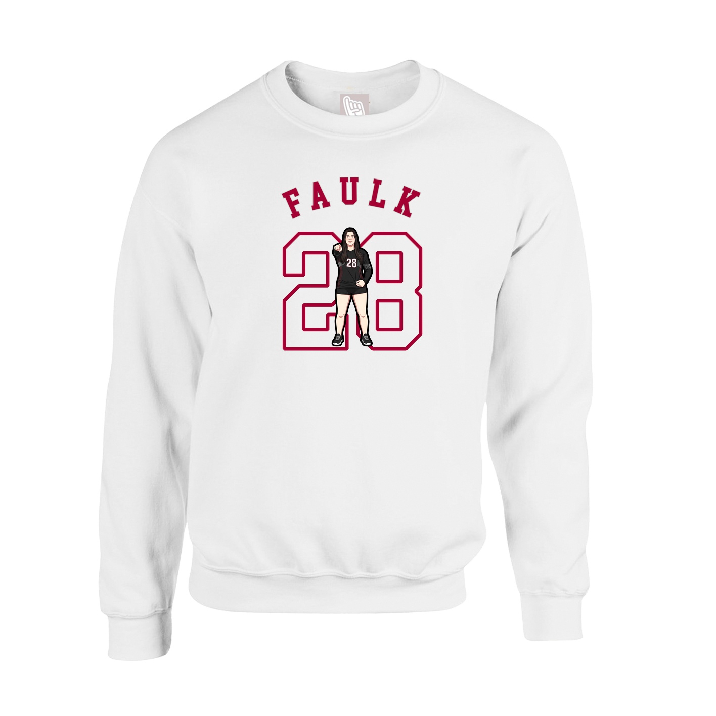 Fleece Crew — Shirsey Arch in White
