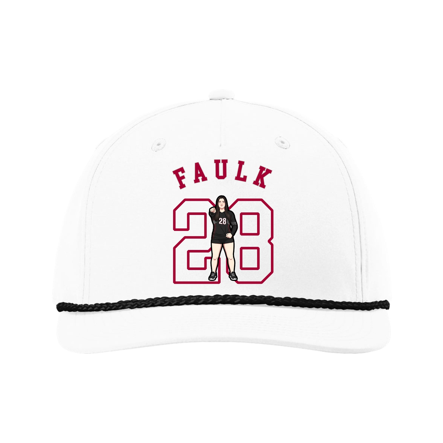 Five-Panel Classic Rope Cap — Shirsey Arch in White