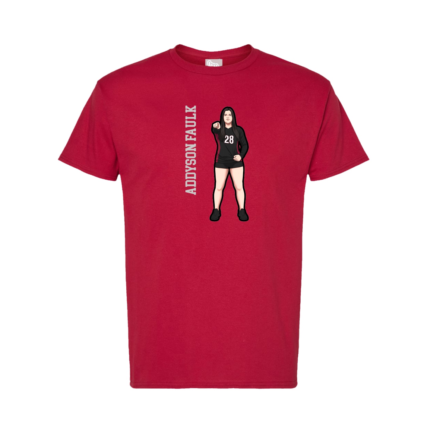 Tee — Name Vertical in Crimson