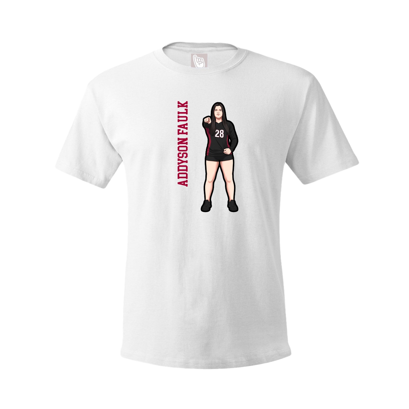Youth Tee — Name Vertical in White