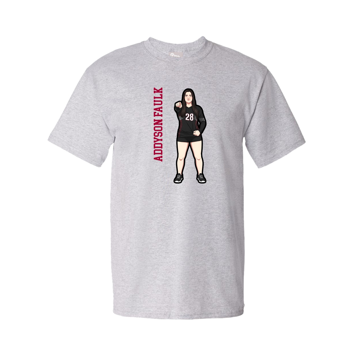 Tee — Name Vertical in Grey