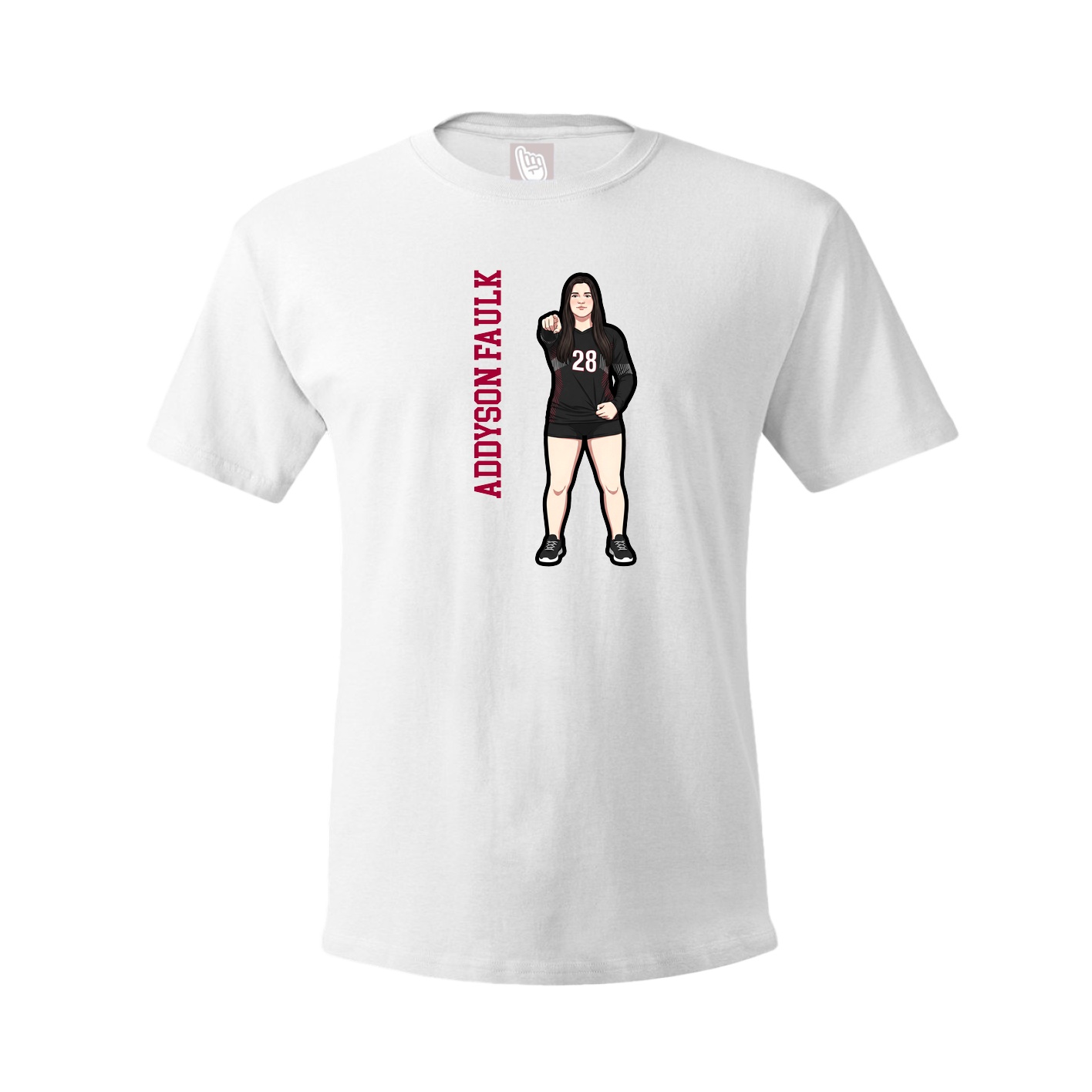 Tee — Name Vertical in White