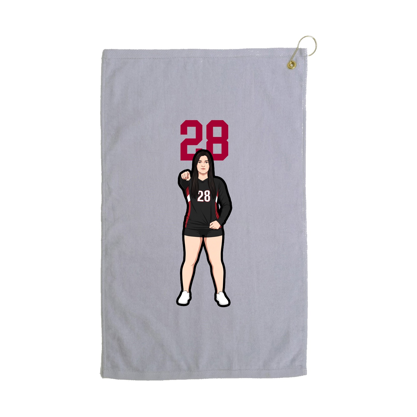 Golf Towel — Number Top in Grey