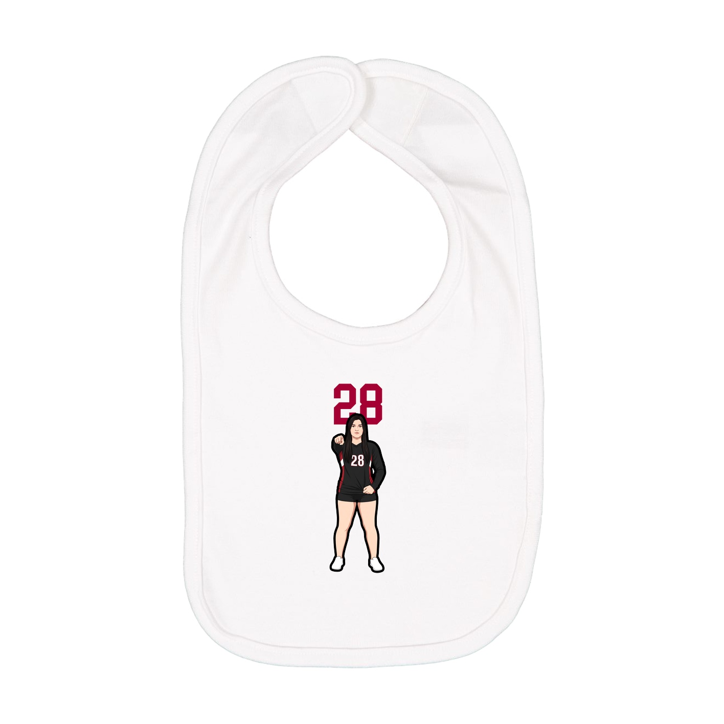 Infant Bib — Number Top in White